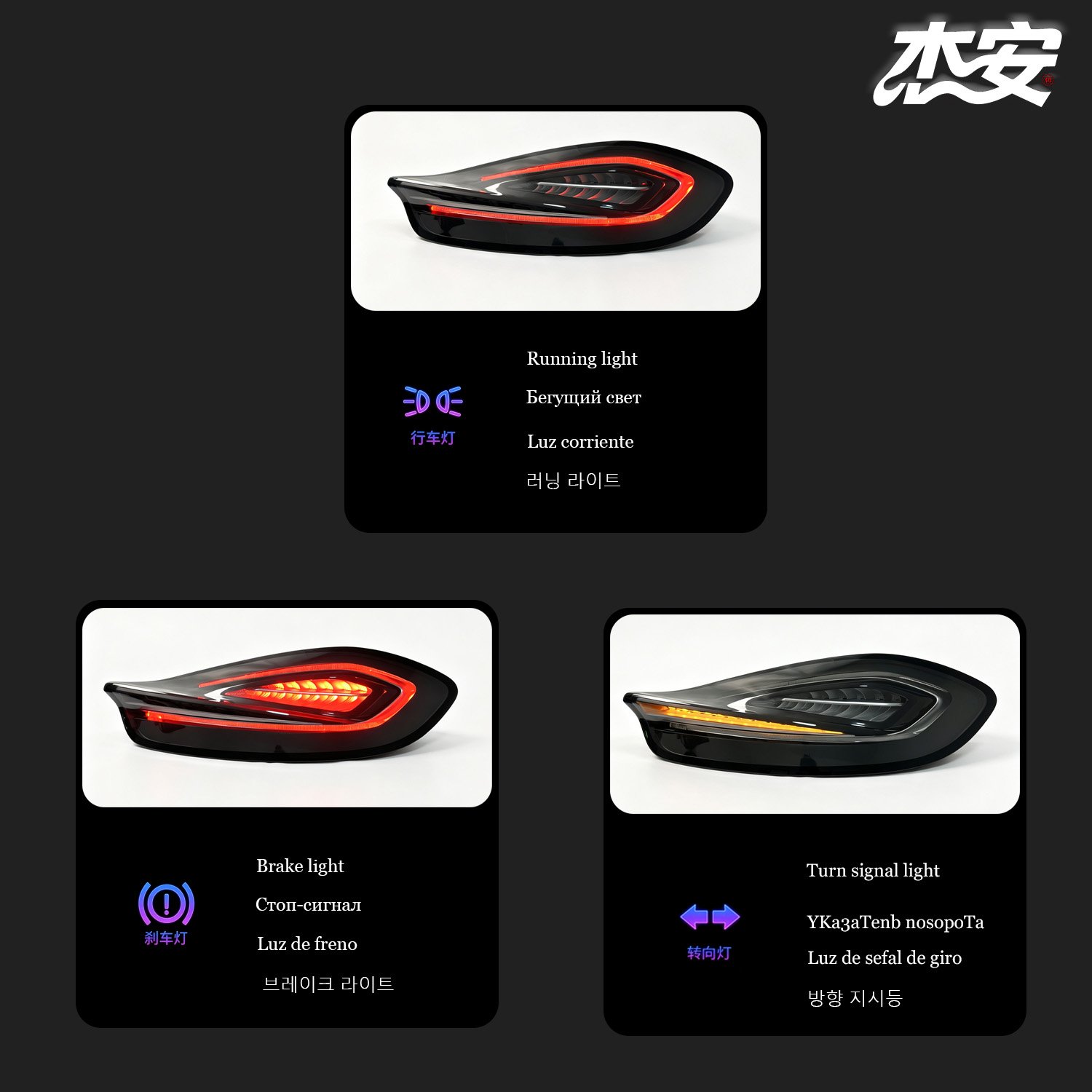 Modified Clear LED Tail Light Assembly For Porsche 981 - view 4