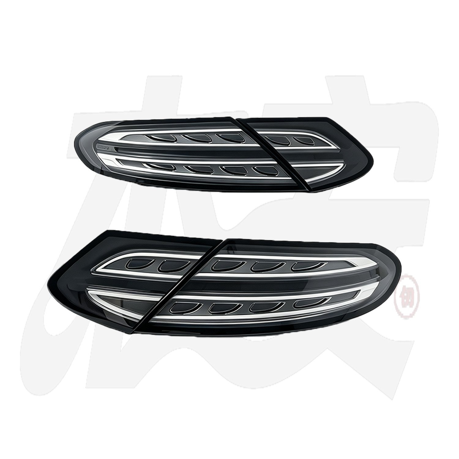 Mercedes C-Class Coupe Clear Black Housing Tail Light Assembly, Custom Modified Rear Taillights - view 3