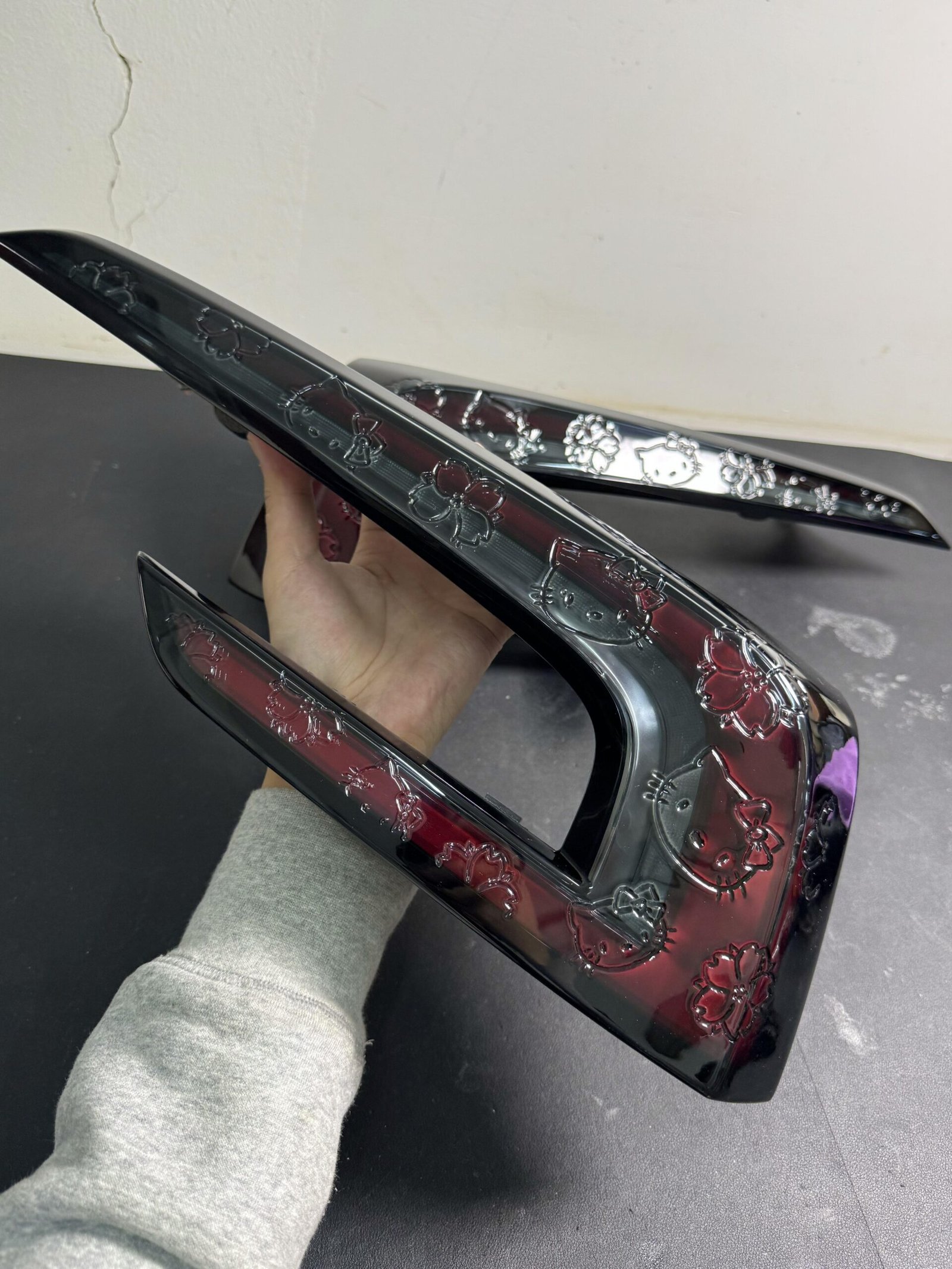 Tesla Model 3 Tail Light Carving Made from Original Factory Parts - view 2