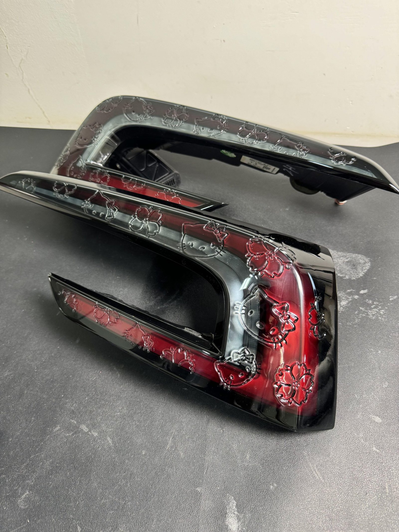 Tesla Model 3 Tail Light Carving Made from Original Factory Parts - view 4