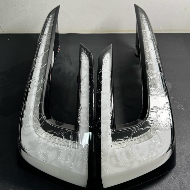 Tesla Model 3 White Base Taillight Decorative Carving Cover