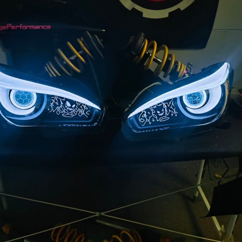For Infiniti Q70 Y51 Owl Eye Style LED Tail Lights (Pair) – Smoked Lens & Sequential Turn Signal