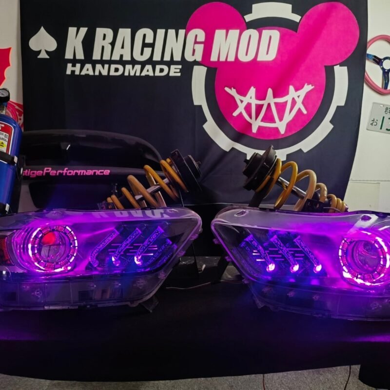 JDM Tuning Water Cooling Simulation LED Headlights for Ford Mustang GT 2015-2023 – RGB Effects