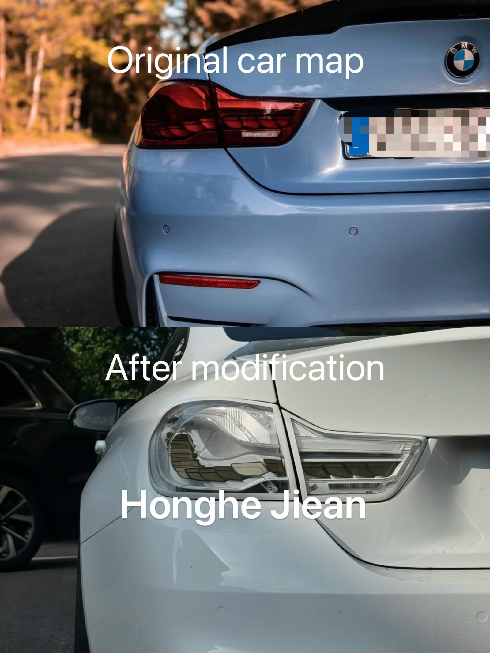 BMW M4 Transparent White – Bottom Dragon – Scale Tail Lights, Exquisitely Processed from Original Parts for Tail Light Modification - view 5